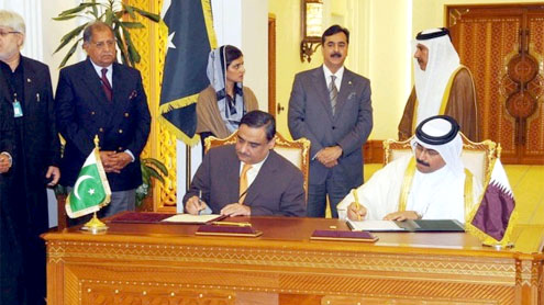 signing of an MoU for energy between Pakistan and Qatar
