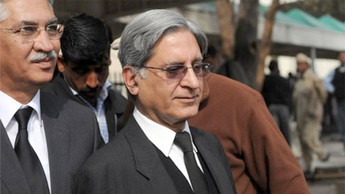 PM contempt case: Aitzaz questions bench’s eligibility