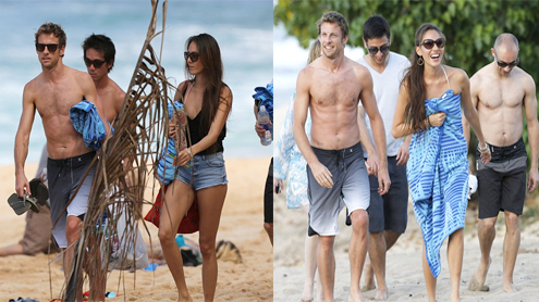 Jenson Button and model girlfriend Jessica Michibata soak up the Hawaiian sun