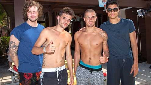 The Wanted strip off as they enjoy some much needed time out in Bahamas!