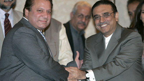 Asif Ali Zardari, Nawaz Sharif meet