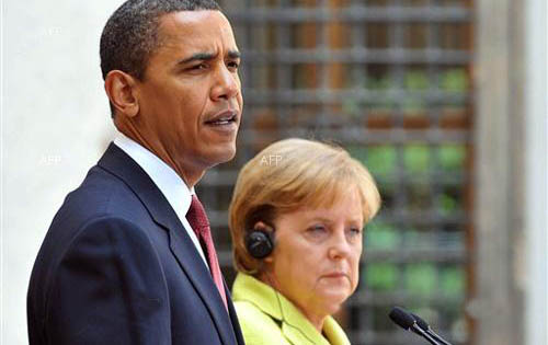 Barack Obama and Angela Merkel
