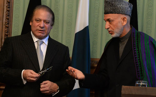 Nawaz Sharif and Hamid Karzai